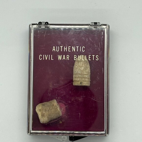Authentic Civil War Bullets In Display Case - .58 Caliber Minie Balls From Peter - Picture 3 of 3